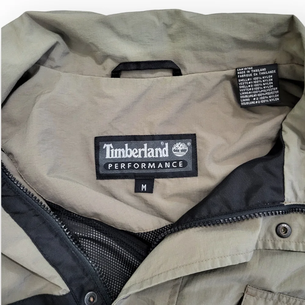 Timberland Vintage Performance Jacket Lightweight Black Tan Medium